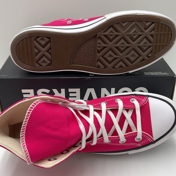 Converse WMNS CTAS LIFT HI CERISE PINK/WHITE/BLACK A08288F Platforms Sneakers - Picture 4 of 16